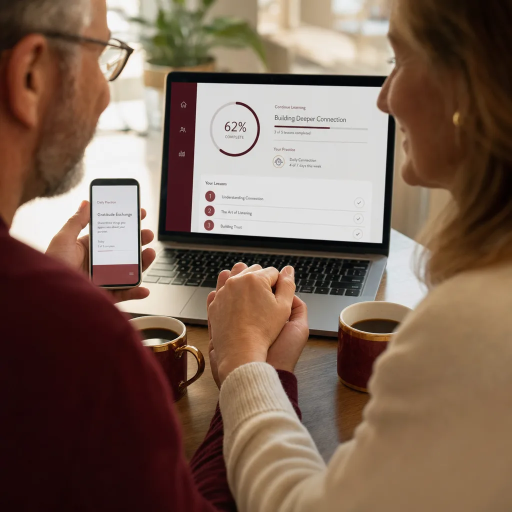 Inside the program: course dashboard with modules, lessons and reference guides