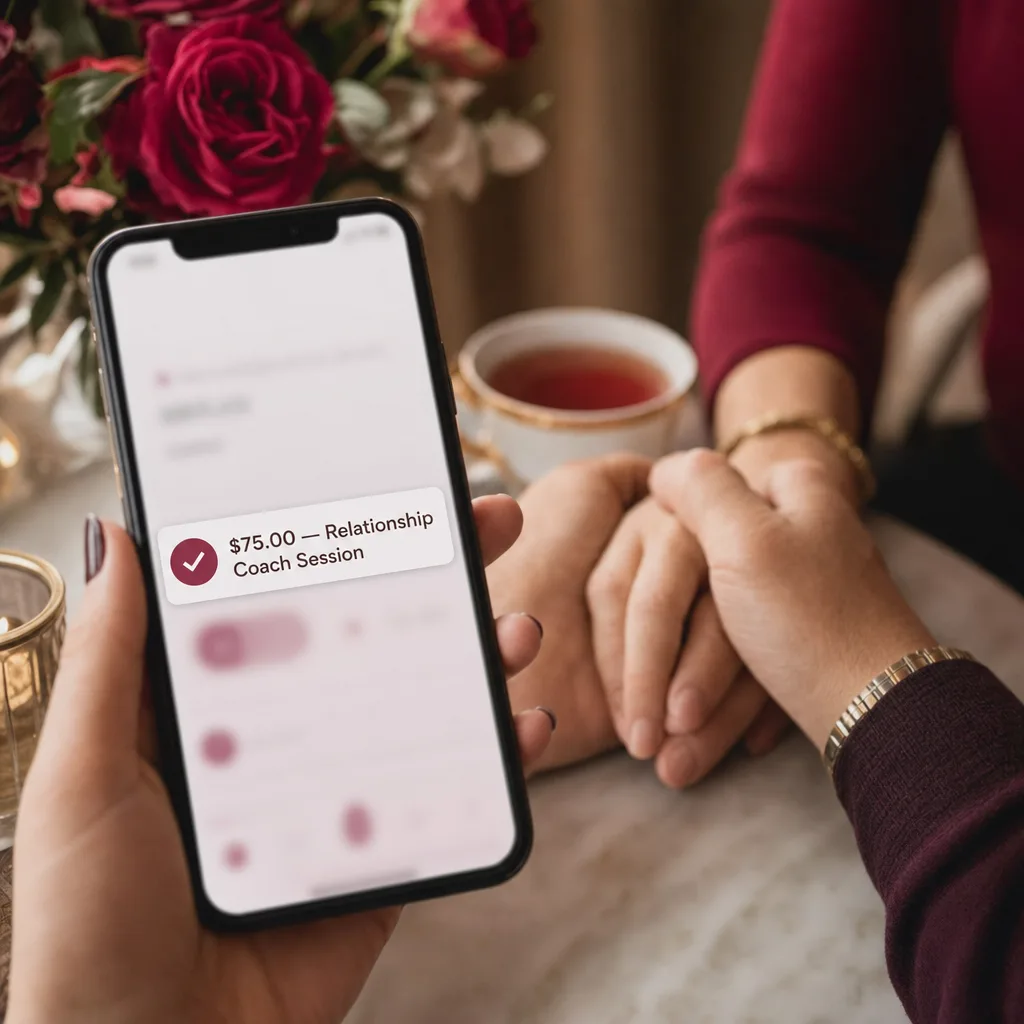 Your first paid session: payment received on the reader's phone